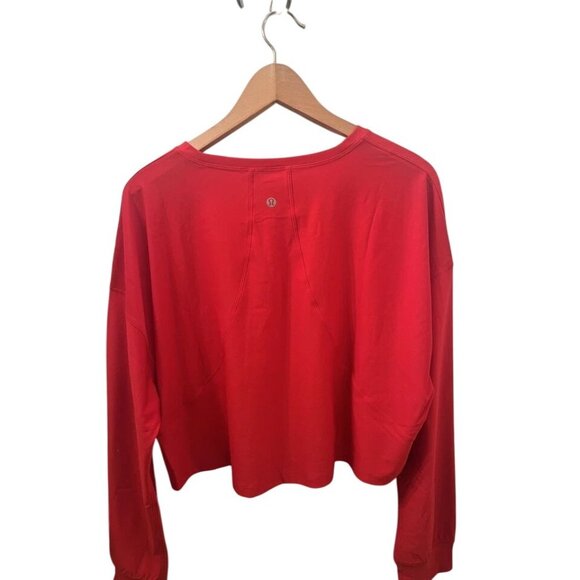 Lululemon Muscle Love Long Sleeve Shirt True Red Size 12 Lightweight Breathable - Picture 2 of 2